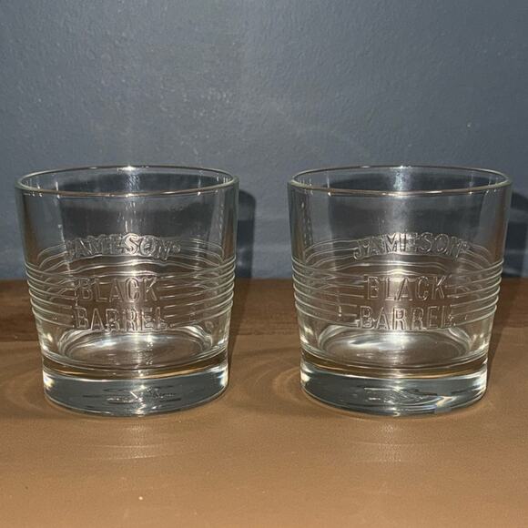 Jameson Irish Whiskey black barrel glasses set of 2 limited edition - Picture 8 of 10
